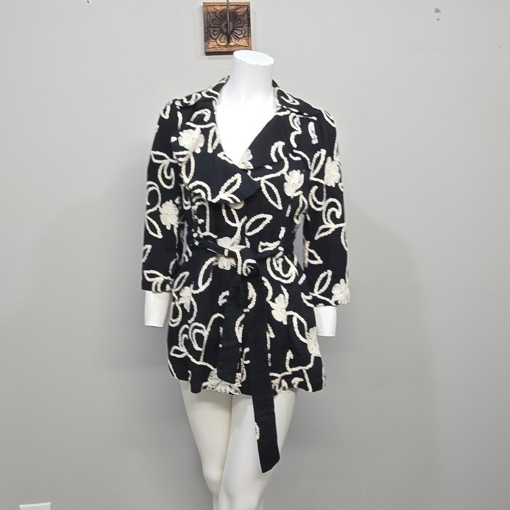 Ark & Co Jacket Medium Floral Embroidery Statement Romantic Whimsigoth Boho Chic